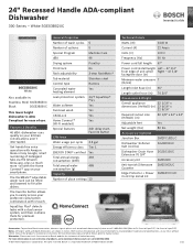 Bosch SGE53B52UC Product Spec Sheet