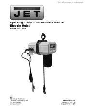 JET Tools 2SS-1C-10 User Manual