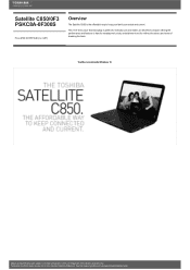 Toshiba C850 PSKC8A-0F300S Detailed Specs for Satellite C850 PSKC8A-0F300S AU/NZ; English
