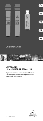 Behringer ULM202USB Quick Start Guide