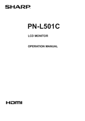 Sharp PN-L501C PN-L501C Operation Manual