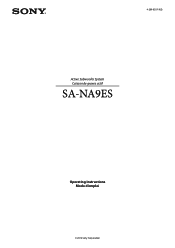 Sony SA-NA9ES Operating Instructions