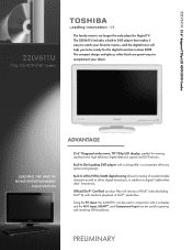Toshiba 22LV611U Printable Spec Sheet