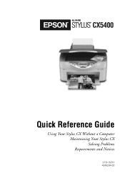 Epson CX5400 Quick Reference Guide