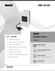 Ganz Security GBK-25-HD Specifications