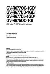 Gigabyte GV-R677D5-1GD Manual