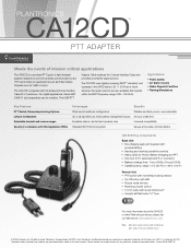 Plantronics CA12CD PTT Adapter Product Sheet