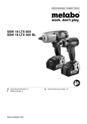 Metabo SSW 18 LTX 400 BL Operating Instructions 2