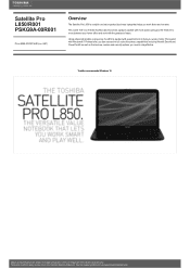 Toshiba Satellite Pro PSKG9A Detailed Specs for Satellite Pro L850 PSKG9A-00R001 AU/NZ; English