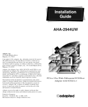 Adaptec 2944UW Installation Guide