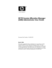 HP Bc1500 HP PC Session Allocation Manager (SAM) Administrator User Guide