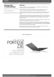 Toshiba Portege Z30 PT243A Detailed Specs for Portege Z30 PT243A-0K002X AU/NZ; English