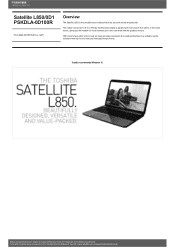 Toshiba Satellite L850 PSKDLA-0D100R Detailed Specs for Satellite L850 PSKDLA-0D100R AU/NZ; English