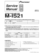 Pioneer IS-21MD Service Manual