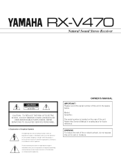 Yamaha RX-V470 Owner's Manual