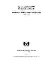 HP Integrity rx1600 Installation Guide, Second Edition - HP Integrity rx1600
