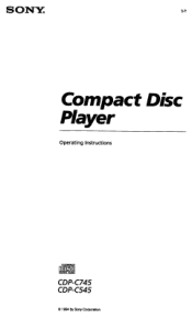 Sony CDP-C545 Operating Instructions