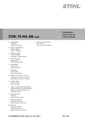 Stihl TS 420 STIHL Cutquik174 Parts List