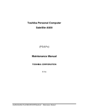 Toshiba Satellite A500 Maintenance Manual