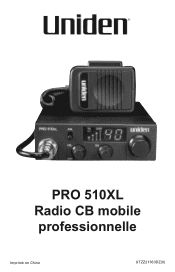 Uniden PRO510XL French Owners Manual
