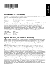 Epson WorkForce WF-7210 Notices and Warranty