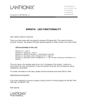 Lantronix WiBox WiBox Errata Sheet: LED Functionality