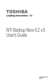Toshiba HDTD205XK3D1 NTI Backup Now EZ v3 User’s Guide