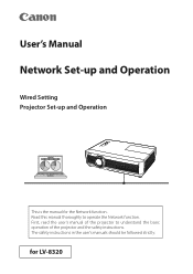 Canon LV-8320 User's Manual Network Set-up and Operation for LV-8320