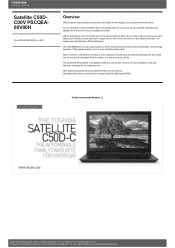 Toshiba Satellite C50 PSCQEA-00V00H Detailed Specs for Satellite C50 PSCQEA-00V00H AU/NZ; English