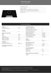Frigidaire GCCE3070AD Product Specifications Sheet