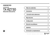 Onkyo TX-RZ730 Owners Manual - Spanish