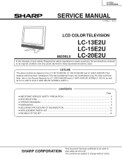 Sharp LC-15E2U Service Manual