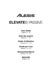 Alesis Elevate 6 Passive User Guide