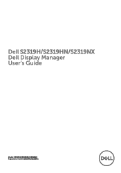 Dell S2319NX Display Manager Users Guide