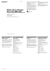 Sony MEX-1HD - Audio Library System Manual