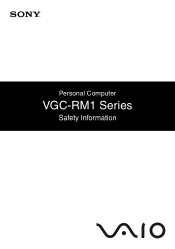 Sony VGC-RM1 Safety Information