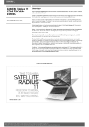 Toshiba Satellite Radius 11 PSKV6A-00400K Detailed Specs for Satellite Radius 11 PSKV6A-00400K AU/NZ; English