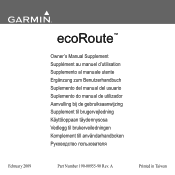 Garmin Nuvi 765T ecoRoute Supplement (Multilingual)