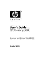 HP P1230 User Guide CRT Monitor p1230