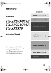 Onkyo TX-SR703B Instruction Manual