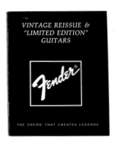 Fender Reissue 62 Jazzmaster Owners Manual