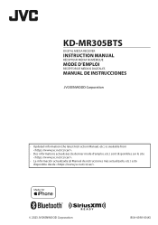 JVC KD-MR305BTS Installation Manual