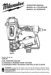 Milwaukee Tool 1-3/4inch Roofing Nailer Operators Manual