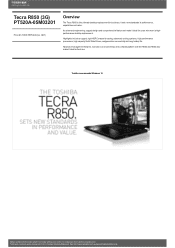 Toshiba Tecra R850 PT520A-05M03201 Detailed Specs for Tecra R850 PT520A-05M03201 AU/NZ; English