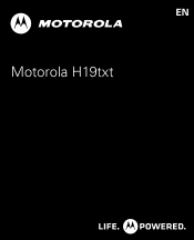 Motorola H19txt H19txt Getting Started Guide