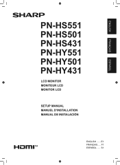 NEC PN-HS501 PN-HS and PN-HY Series Quick Start Setup Guide