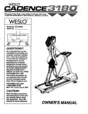 Weslo Cadence 3180 English Manual