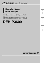Pioneer DEH-P3600 Owner's Manual