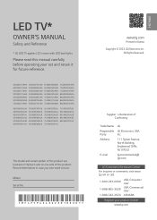 LG 75UR8000AUA Owners Manual
