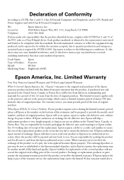 Epson BrightLink 436Wi Warranty Statement
